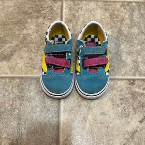 Toddler multicolored checkered vans